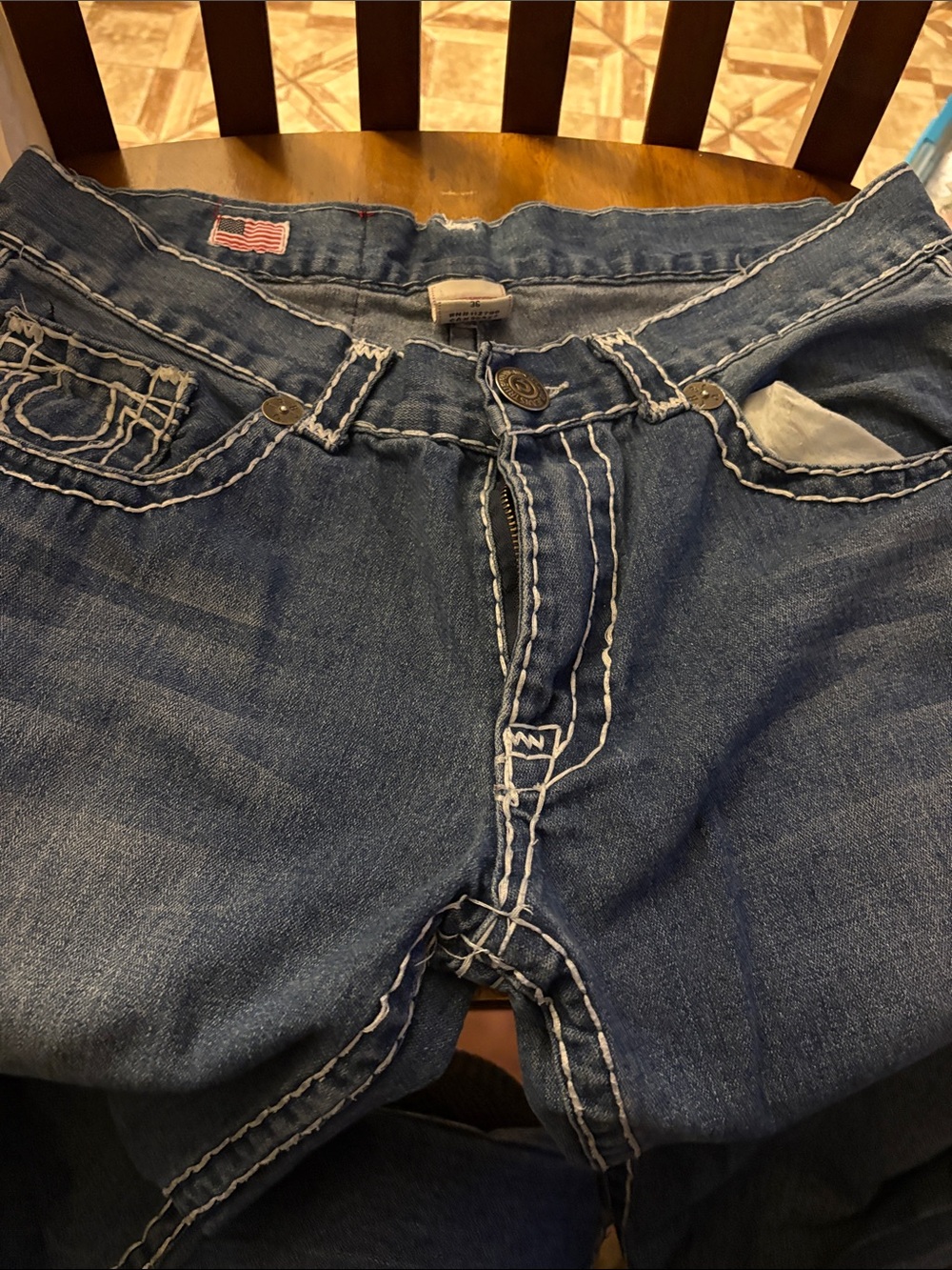 True Religion Denim Jeans with White Stitching